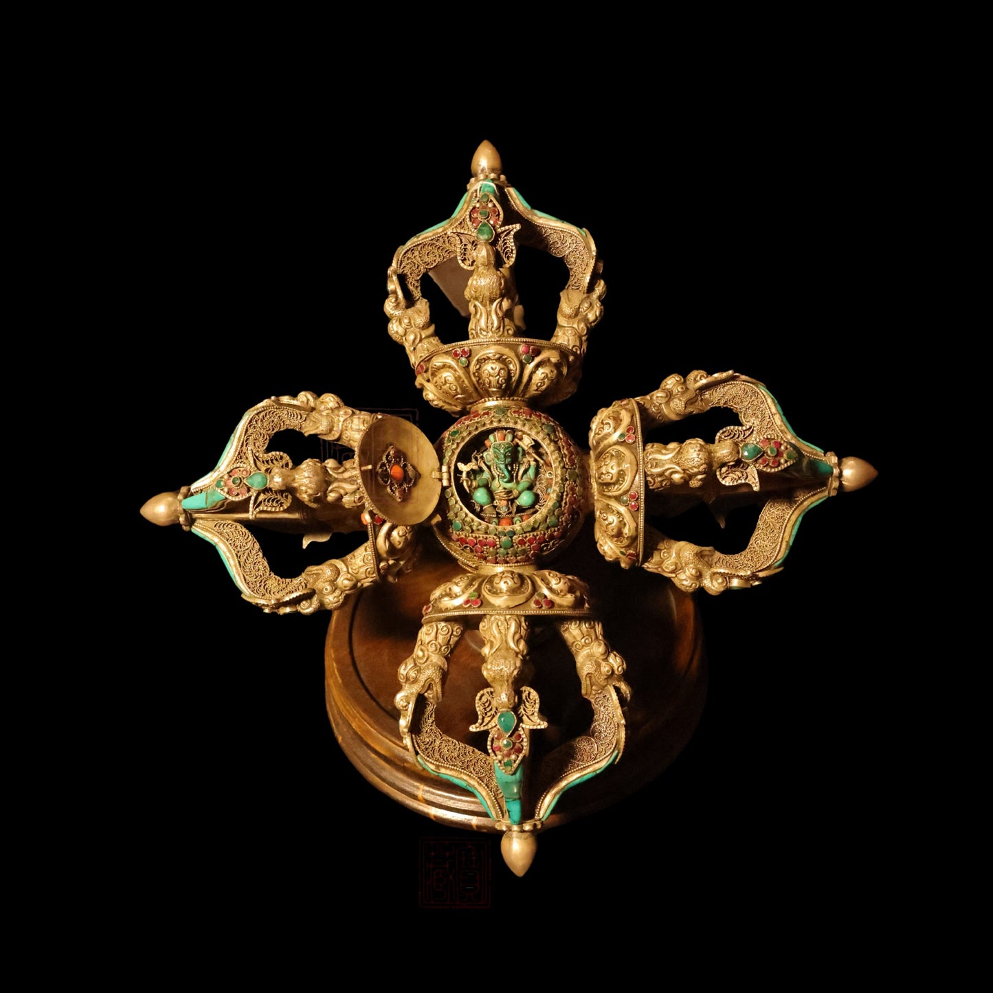 Handcrafted Silver Double Dorje (Vajra)純銀雙金剛杵